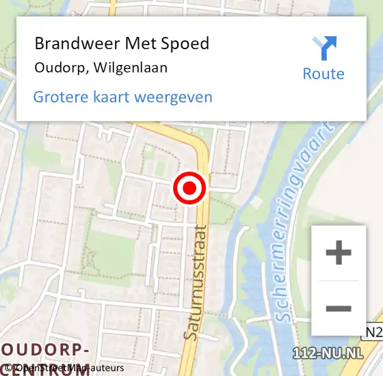 Locatie op kaart van de 112 melding: Brandweer Met Spoed Naar Oudorp, Wilgenlaan op 22 mei 2019 12:24
