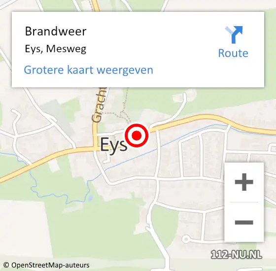 Locatie op kaart van de 112 melding: Brandweer Eys, Mesweg op 27 september 2013 11:46