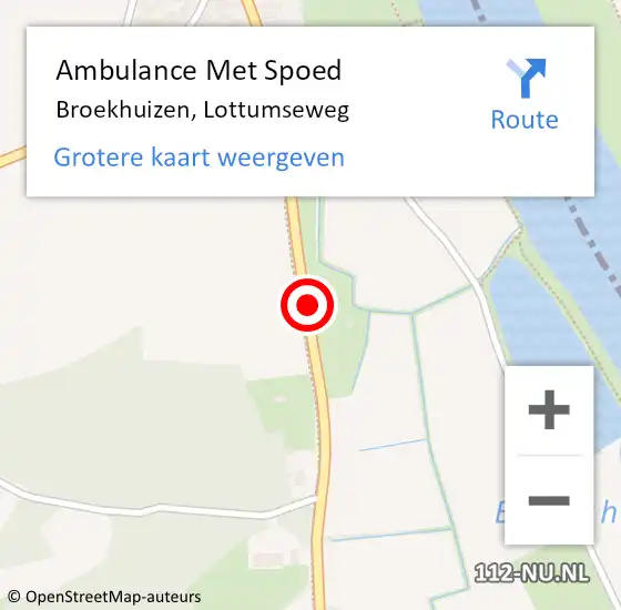 Locatie op kaart van de 112 melding: Ambulance Met Spoed Naar Broekhuizen, Lottumseweg op 22 mei 2019 14:26