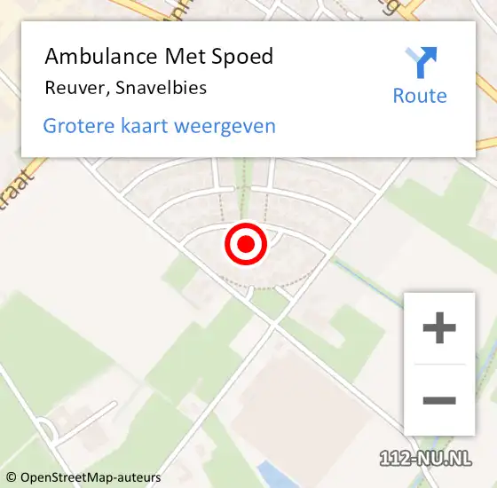 Locatie op kaart van de 112 melding: Ambulance Met Spoed Naar Reuver, Snavelbies op 22 mei 2019 14:43