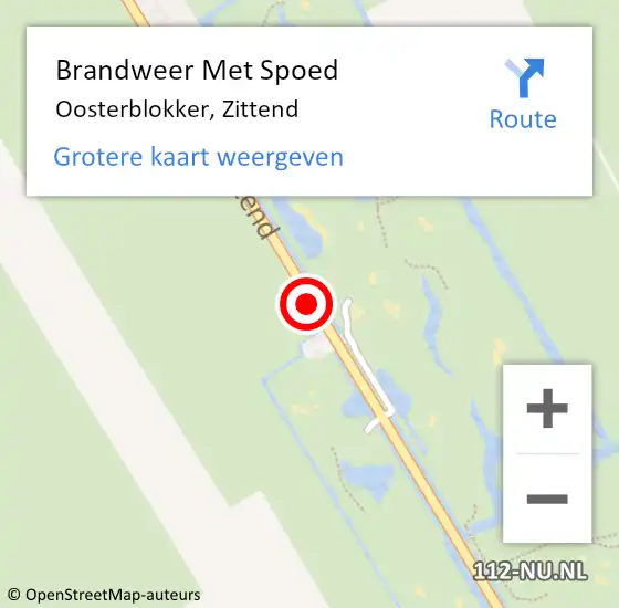 Locatie op kaart van de 112 melding: Brandweer Met Spoed Naar Oosterblokker, Zittend op 22 mei 2019 15:54