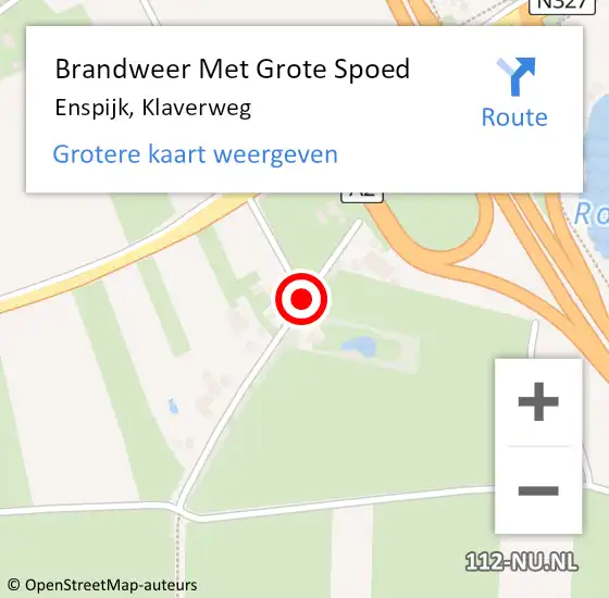 Locatie op kaart van de 112 melding: Brandweer Met Grote Spoed Naar Enspijk, Klaverweg op 22 mei 2019 16:11