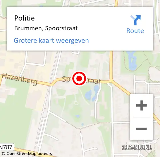 Locatie op kaart van de 112 melding: Politie Brummen, Spoorstraat op 22 mei 2019 16:41