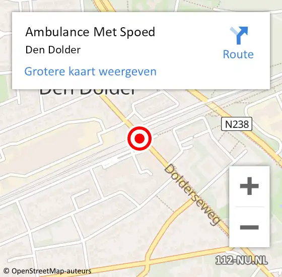 Locatie op kaart van de 112 melding: Ambulance Met Spoed Naar Den Dolder op 22 mei 2019 18:43