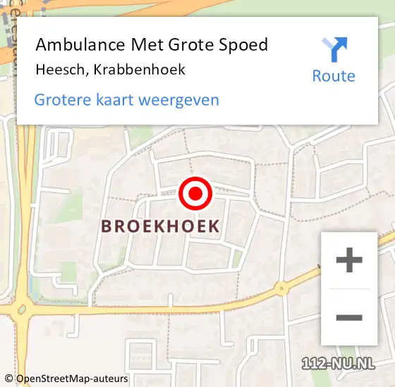 Locatie op kaart van de 112 melding: Ambulance Met Grote Spoed Naar Heesch, Krabbenhoek op 22 mei 2019 18:57