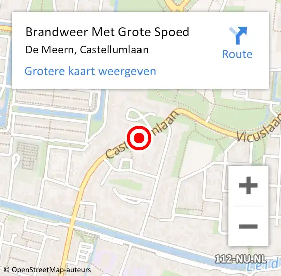 Locatie op kaart van de 112 melding: Brandweer Met Grote Spoed Naar De Meern, Castellumlaan op 22 mei 2019 20:32