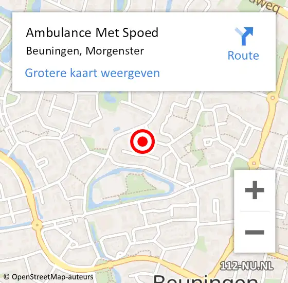 Locatie op kaart van de 112 melding: Ambulance Met Spoed Naar Beuningen, Morgenster op 22 mei 2019 20:54