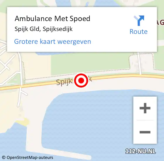 Locatie op kaart van de 112 melding: Ambulance Met Spoed Naar Spijk Gld, Spijksedijk op 22 mei 2019 23:02