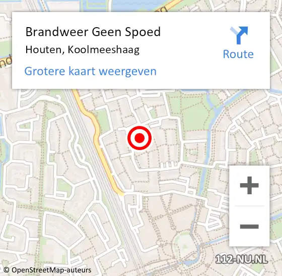 Locatie op kaart van de 112 melding: Brandweer Geen Spoed Naar Houten, Koolmeeshaag op 23 mei 2019 07:57