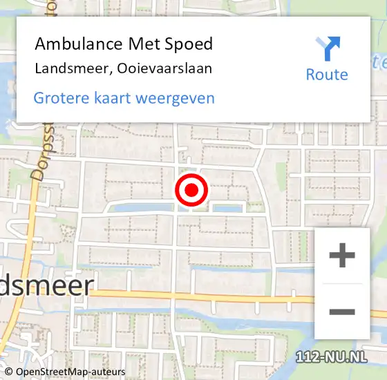 Locatie op kaart van de 112 melding: Ambulance Met Spoed Naar Landsmeer, Ooievaarslaan op 23 mei 2019 08:54