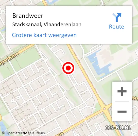 Locatie op kaart van de 112 melding: Brandweer Stadskanaal, Vlaanderenlaan op 23 mei 2019 09:40