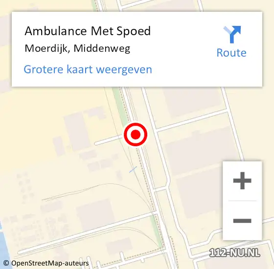 Locatie op kaart van de 112 melding: Ambulance Met Spoed Naar Moerdijk, Middenweg op 23 mei 2019 09:47
