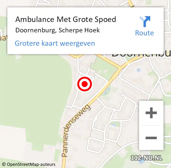 Locatie op kaart van de 112 melding: Ambulance Met Grote Spoed Naar Doornenburg, Scherpe Hoek op 23 mei 2019 10:13