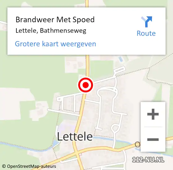 Locatie op kaart van de 112 melding: Brandweer Met Spoed Naar Lettele, Bathmenseweg op 23 mei 2019 11:04