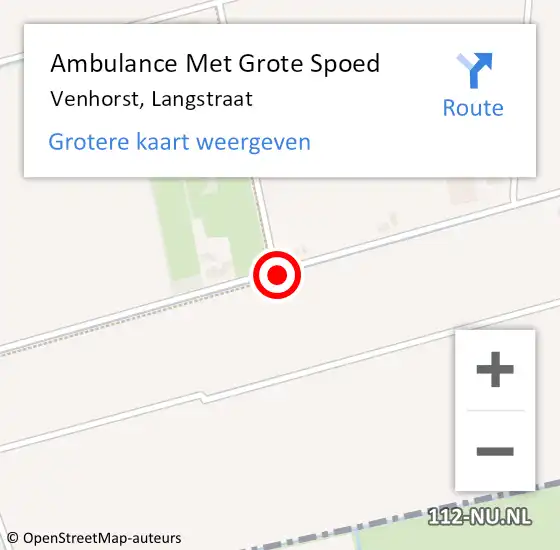Locatie op kaart van de 112 melding: Ambulance Met Grote Spoed Naar Venhorst, Langstraat op 23 mei 2019 11:54