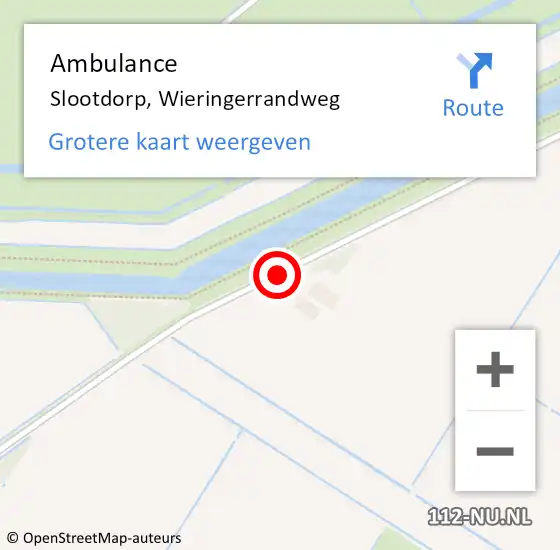 Locatie op kaart van de 112 melding: Ambulance Slootdorp, Wieringerrandweg op 23 mei 2019 12:01