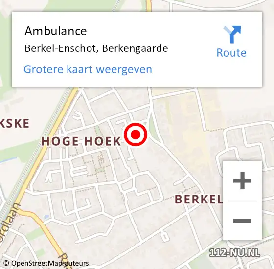 Locatie op kaart van de 112 melding: Ambulance Berkel-Enschot, Berkengaarde op 23 mei 2019 13:51