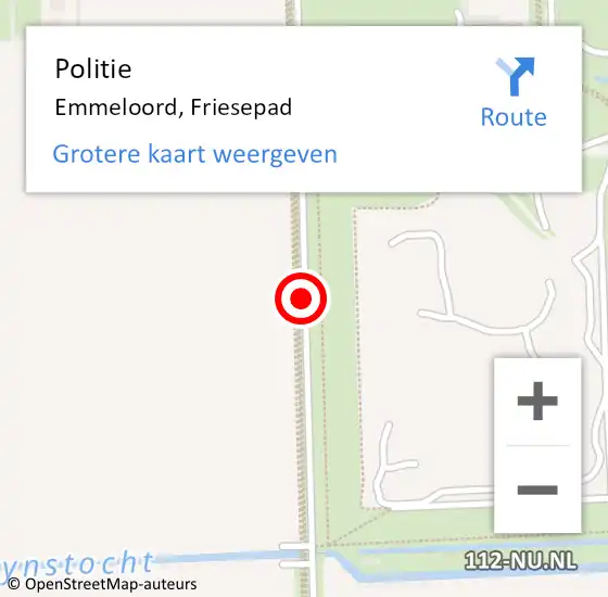 Locatie op kaart van de 112 melding: Politie Emmeloord, Friesepad op 23 mei 2019 14:16