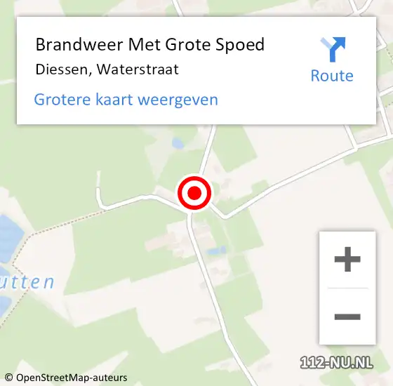 Locatie op kaart van de 112 melding: Brandweer Met Grote Spoed Naar Diessen, Waterstraat op 23 mei 2019 15:25