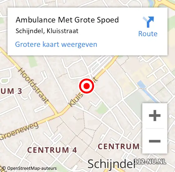 Locatie op kaart van de 112 melding: Ambulance Met Grote Spoed Naar Schijndel, Kluisstraat op 23 mei 2019 16:04
