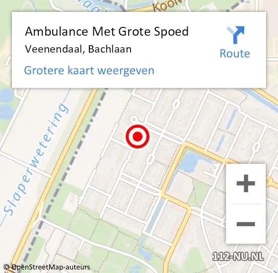 Locatie op kaart van de 112 melding: Ambulance Met Grote Spoed Naar Veenendaal, Bachlaan op 23 mei 2019 16:49