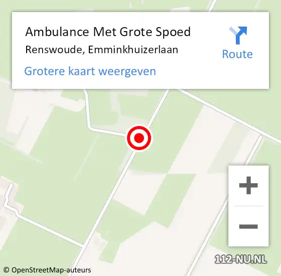Locatie op kaart van de 112 melding: Ambulance Met Grote Spoed Naar Renswoude, Emminkhuizerlaan op 23 mei 2019 18:12