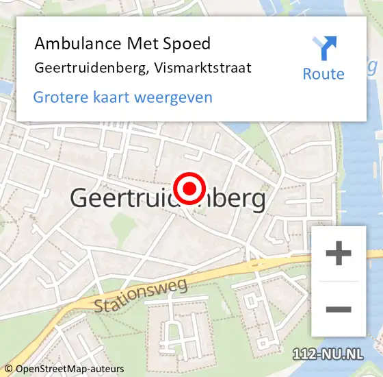 Locatie op kaart van de 112 melding: Ambulance Met Spoed Naar Geertruidenberg, Vismarktstraat op 23 mei 2019 18:18