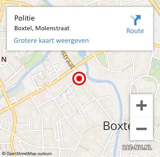 Locatie op kaart van de 112 melding: Politie Boxtel, Molenstraat op 23 mei 2019 18:22