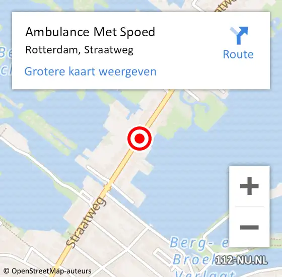 Locatie op kaart van de 112 melding: Ambulance Met Spoed Naar Rotterdam, Straatweg op 23 mei 2019 18:55