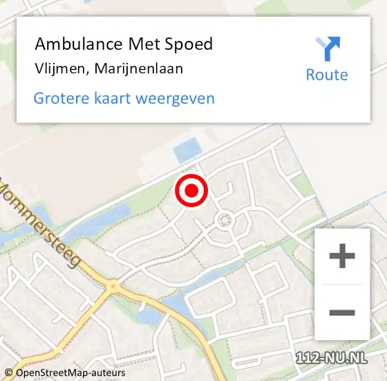 Locatie op kaart van de 112 melding: Ambulance Met Spoed Naar Vlijmen, Marijnenlaan op 23 mei 2019 19:46