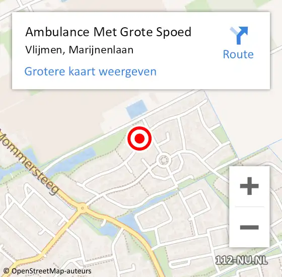 Locatie op kaart van de 112 melding: Ambulance Met Grote Spoed Naar Vlijmen, Marijnenlaan op 23 mei 2019 19:47