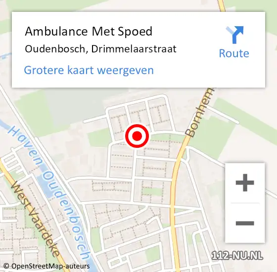 Locatie op kaart van de 112 melding: Ambulance Met Spoed Naar Oudenbosch, Drimmelaarstraat op 23 mei 2019 20:08