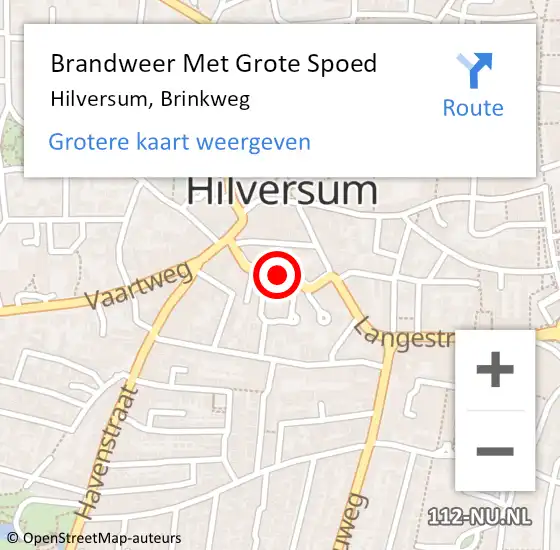 Locatie op kaart van de 112 melding: Brandweer Met Grote Spoed Naar Hilversum, Brinkweg op 23 mei 2019 20:21