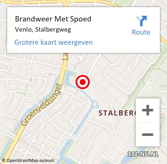 Locatie op kaart van de 112 melding: Brandweer Met Spoed Naar Venlo, Stalbergweg op 23 mei 2019 21:12