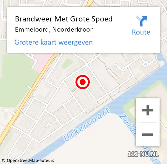 Locatie op kaart van de 112 melding: Brandweer Met Grote Spoed Naar Emmeloord, Noorderkroon op 23 mei 2019 22:46