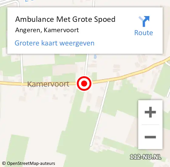 Locatie op kaart van de 112 melding: Ambulance Met Grote Spoed Naar Angeren, Kamervoort op 23 mei 2019 22:47