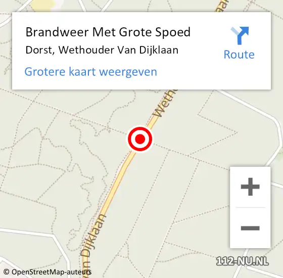 Locatie op kaart van de 112 melding: Brandweer Met Grote Spoed Naar Dorst, Wethouder Van Dijklaan op 24 mei 2019 03:27