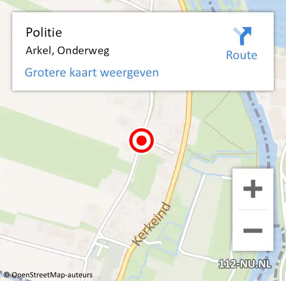 Locatie op kaart van de 112 melding: Politie Arkel, Onderweg op 24 mei 2019 03:33