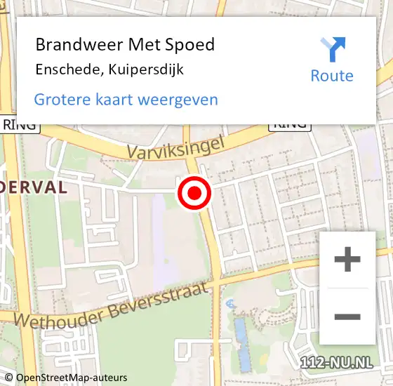 Locatie op kaart van de 112 melding: Brandweer Met Spoed Naar Enschede, Kuipersdijk op 24 mei 2019 06:13
