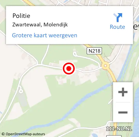 Locatie op kaart van de 112 melding: Politie Zwartewaal, Molendijk op 24 mei 2019 08:21