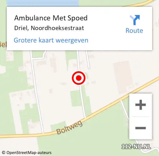 Locatie op kaart van de 112 melding: Ambulance Met Spoed Naar Driel, Noordhoeksestraat op 24 mei 2019 09:33