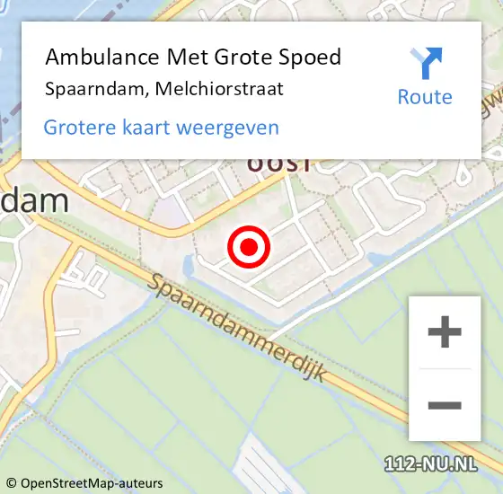 Locatie op kaart van de 112 melding: Ambulance Met Grote Spoed Naar Spaarndam, Melchiorstraat op 24 mei 2019 10:40