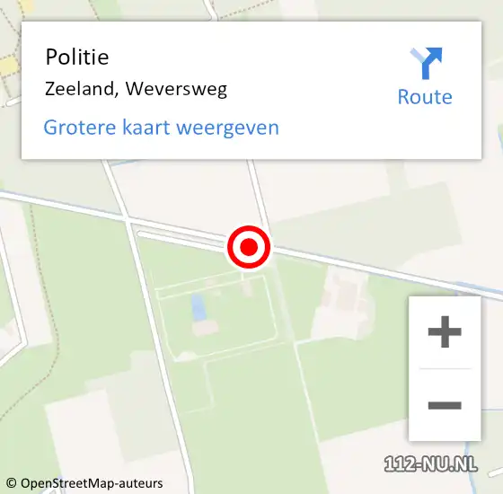 Locatie op kaart van de 112 melding: Politie Zeeland, Weversweg op 24 mei 2019 12:52