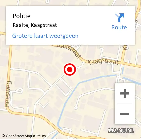 Locatie op kaart van de 112 melding: Politie Raalte, Kaagstraat op 24 mei 2019 13:08