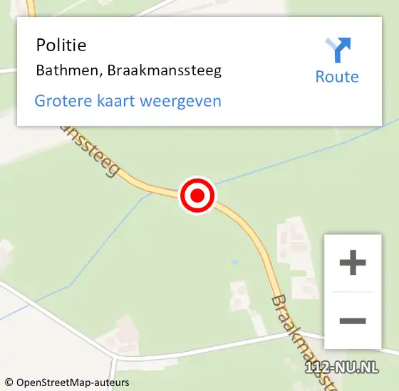 Locatie op kaart van de 112 melding: Politie Bathmen, Braakmanssteeg op 24 mei 2019 13:37