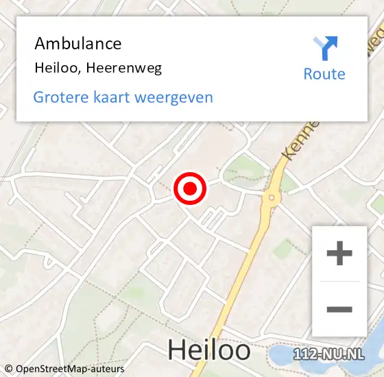 Locatie op kaart van de 112 melding: Ambulance Heiloo, Heerenweg op 24 mei 2019 13:41