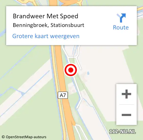 Locatie op kaart van de 112 melding: Brandweer Met Spoed Naar Benningbroek, Stationsbuurt op 24 mei 2019 14:02