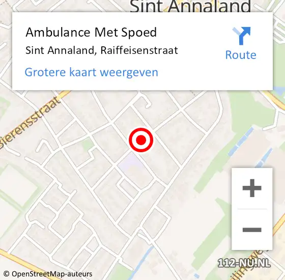 Locatie op kaart van de 112 melding: Ambulance Met Spoed Naar Sint Annaland, Raiffeisenstraat op 24 mei 2019 14:19