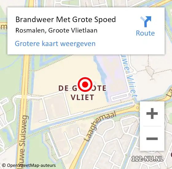 Locatie op kaart van de 112 melding: Brandweer Met Grote Spoed Naar Rosmalen, Groote Vlietlaan op 24 mei 2019 15:46