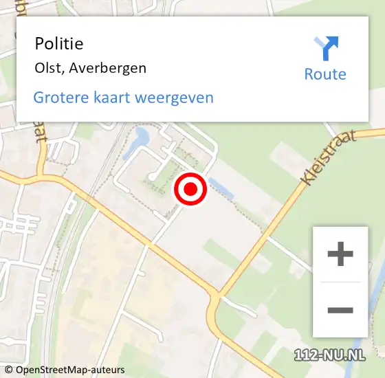 Locatie op kaart van de 112 melding: Politie Olst, Averbergen op 24 mei 2019 16:25